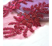 2PCS/1Pair 15*37cm 3D Beaded Sequins Decals Mirror Flower Lace Evening Dress Front Chest Decoration Accessories RS4128