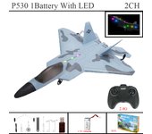 2024 Top P530 2.4G 2CH RC Airplane Raptor F22 Warplane Version LED Light With Gyroscope Toys A Gift For Boys with Easy Flying