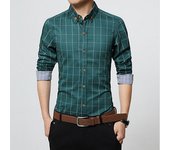 Nueva marca de moda Camisa de cuadros de algodón Camiseta slim fit para hombre camisa social para hombres de manga larga negocios camisas hombre m-5xl
