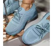 1 par de zapatillas para correr cómodas con cordones y plataforma deportivas informales a la moda para mujer
