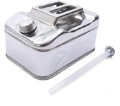 Stainless Steel Jerry Can Polished Fuel Petrol Diesel Oil Water 10L Litre + Pipe