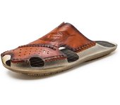 Nuevas sandalias de playa de cuero antideslizantes zapatillas clásicas masculinas al aire libre aumentan el tamaño 38 - 48