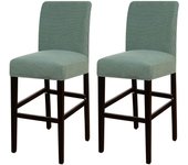 2Pcs Solid Color Jacquard Waterproof Stain Resistant Chair Cover Bar Stool High Chair Seat Covers