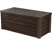 Arcón exterior, Baúl almacenaje, Capacidad 570L, Resina, Color Marrón, Ordenación jardín y terraza, 72.4 x 155 x 64.4 cm