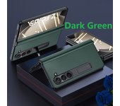 Magnetic Bracket For Samsung Galaxy Z Fold 5 Case Genuine Leather Hinge Protection Film Screen Cover