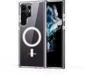 Luxury Transparent Magnetic Phone Case For Magsafe Samsung Galaxy S23 S22 Ultra Plus Back Cover Wireless Charging Accessories