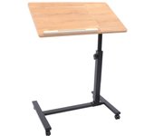 Rolling Laptop Desk Adjustable Mobile Computer Stand Bed Side Table Office Desk 60*41*58cm with Desktop 360° Rotation and Height Adjustable