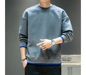 Warm German velvet autumn and winter sportswear, loose round neck men's T-shirt