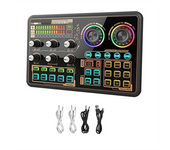 Sound Effects Board, Audio Interface, Live Sound Board for PC Microphone, Audio Mixer for Karaoke, Gaming