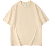Camiseta holgada de algodón de manga corta de hombre de color sólido americano hombro caído cuello redondo maré camiseta