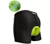1pc Pantalones cortos de ciclismo deportivos para hombre con cojín de asiento de silicona verde, malla transpirable, poliéster 100%, tejido de punto, estiramiento medio, color sólido, ajuste ceñido, cuatro estaciones, ropa casual para fines de semana