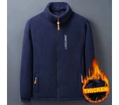 Men Winter Outdoor Fleece Jacket Polar Fleece Cold-Proof Thickened Coat Windproof Zipper Cardigan Warm Jacket