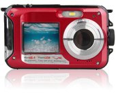 Cámara subacuática impermeable 4K,pantallas duales,Selfie,cámara Digital de 48MP,Zoom Digital 16X,para snorkel,niños + 64g