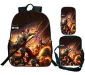 3Pcs Set School bags with Lunch bag Pencil Case,Custom Backpack Add with Your Logo or text , Kids Bags with 3D Football Printed