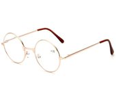 Men's and women's round metal reading glasses, ultra light spring hinge lenses, vision care, refractive power+2023~+1.00, 4.0
