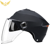 Casco de motocicleta con luces Led para hombre y mujer, accesorio para ciclomotor, Scooter eléctrico, con doble visera, recargab