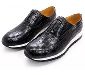 Zapatos casuales de cuero genuino para hombres, zapatos de cuero de plataforma transpirable de piel de vaca de primera capa