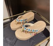 2025 women's platform sandals thick so synthetic leather beach flip flops
