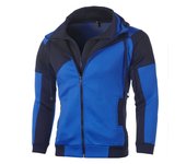 Double Zipper style hoodie men's hoodie stitching zipper jacket men's sports fleece to keep warm