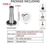Pressing Powder Hammer Stainless Steel Coffee Tamper Tool Compative With Nespresso//vertuo/illy/k-cup Pods