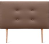 Cabecero de Polipiel o Tela Pro con 2 hileras de Botones y Patas Cabezal tapizado Cama Lujo (150x105cm con Patas (Camas 150/160), Tela Beige)