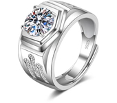 Mosan Stone Woman Classic Six Claws One Carat Female Ring Living Ring Woman Engagement Rings for Women