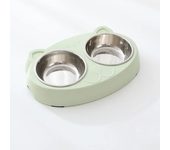 Macaron Pet Double Bowl Plastic Kitten Dog Food Drinking Tray Feeder Cat Feeding Pet Supplies Accessories