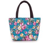 Fashion Large Capacity Floral Tote Bag Oxford Cloth Crossbody Bag Canvas Lunch Bag Handbag Shoulder Bag Rose Mommy Bag Shopping