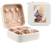 Initial Printing Jewelry Case Jewelry Storage Box Travel Accessories for Women Can Hold Rings Earrings Necklaces Gifts for Girls