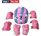 Conjunto de equipo de Protección para niños, casco de seguridad, muñeca, Codo, rodilleras, cycling, patinaje, Esqui, monopatín, Scooter
