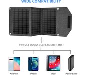 Energía Solar Portátil de 24w Panel Plegable Aluminio/Polietileno Adecuado para Uso Universal