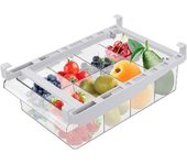 Tienda BIT Organizador Frigorifico Transparente Caja de Cajón de Nevera Extraible Caja de Almacenamiento para Frigorífico with Asa para Nevera Cocina Armios Fruta Vegetal(8 Cuadrícula). Enviado desde España