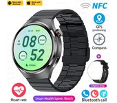2024 Nuevo Reloj inteligente  Hombres y mujeres de 1,53 inch de pantalla completa 360*360 HD AMOLED, llamada bluetooth,NFC, rastreador GPS,IP68 impermeable,Reloj de presión arterial de azúcar en sangre,Reloj de ejercicio y Fitness Para Android IOS