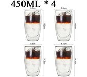 350ml Double Wall Glass Transparent Handmade Heat Resistant Tea Drink MINI Whisky 100 centigrade Espresso Coffee Cup