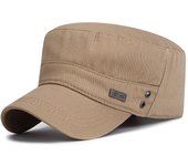Breathable Simple Flat Top Hat Fishing Cap Solid Adjustable Baseball Cap Grandpa Hat Casquette Cadet Hat Men Four Seasons
