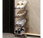 Multi-layer Shoe Shelf Organizer Space Saving Stackable Shoe Storage Rack Transparent Detachable Skinny Shoe Stand Entry Door
