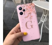 For Realme Narzo 50a Prime Case Narzo 50i Priem Back Cover Pink Cheery Black Crown Letters Pattern Coque Bumper Narzo50i prime