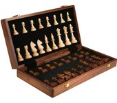 Juego de ajedrez de madera de grado superior para niños, tablero de ajedrez de nogal, plegable, grande, clásico tradicional