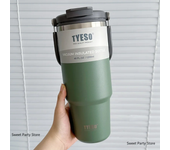 Tyeso-termo de 600/750/900/1050/1200ML, termo de vacío de acero inoxidable con pajita, taza de café para coche, taza térmica para deportes al aire libre