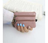 3 Pouch Pocket Wallets Women Small PU Leather Coin Purse Change Money Bags Key Holder Case ID Card Holde Zipper Purses