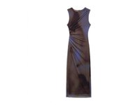 OUWU-  Primavera Sin Mangas Nueva Fiesta Maxi Vestido Largo Decorativo Ajustado Flauta De Malla Vestido Plisado Elegante Vestido De Ropa De Trabajo De Oficina