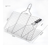 Cesta de malla de barbacoa de acero inoxidable, rejilla de barbacoa plegable cuadrada al aire libre, rejilla de pescado a la parrillaGrilling Basket