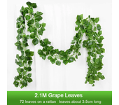200cm Artificial Ivy Green Leaf Vine Silk Wall Hanging Garland Home Garden DIY Decoration Wedding Party Fake Plant Flower Wreath