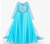 Frozen Princess Elsa Vestido de princesa para niños Corona Varita mágica Guantes Collar Pendientes Anillo Conjunto de pelo