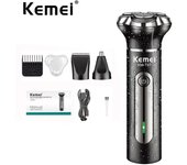 Kemei 3D Electric Men Shaver Wet Dry Washable Rotary Razor Multifunction Nose Ear Beard Trimmer Hair Clipper Waterproof Gifts