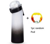 1pc 650ml Flavored with Random 1 Flavour Pods Water Bottle Frosted Black Air Camping Sport Fiess Cup