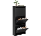 Entrada Recibidor, Armario Zapatero con 3 Cajones Abatibles, Mueble Recibidor, Organizador para Zapatos, Zapatero Estrecho de Metal, Ahorro de Espacio, Blanco, 50x15x106 cm