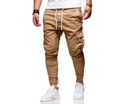 Pantalones Deportivos Cargo Hombre Pantalones para Correr Pantalón para Ejercicio Casual Cintura Elástica con Cordón Multibolsillo para Fitness