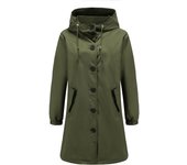 Plus Size Women Loose Casual Long Waterproof Hooded Trench Coat