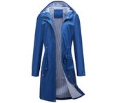 Women's hooded striped top, spring and autumn long windbreaker